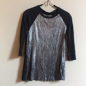 Enza Costa Black ribbed jersey shirt